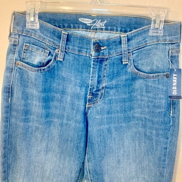 NWT Old Navy Jeans Sz 4 The Flirt Blue Denim Cotton Spandex Bootcut Faded Wash - Picture 12 of 16